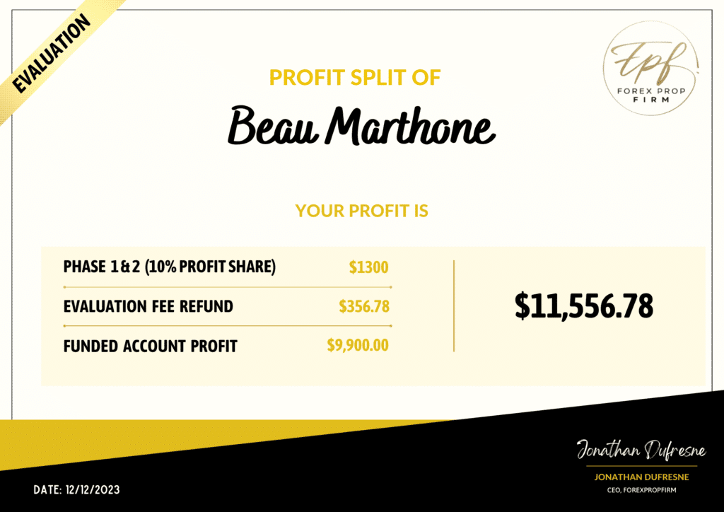 Profit Split Beau Marthone